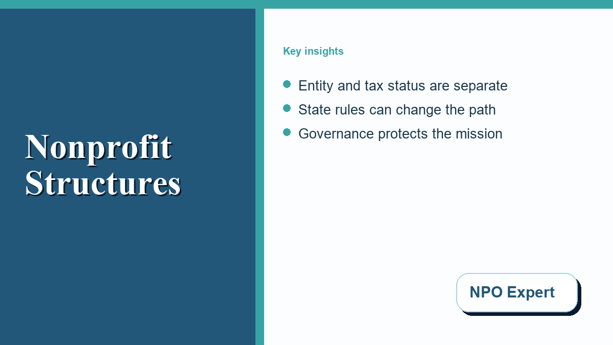 Nonprofit Legal Structures Nonprofit founders reviewing structure and governance documents