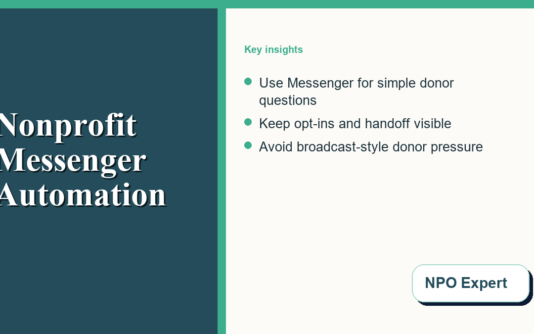 How Nonprofits Can Use Messenger Automation Without Losing Donor Trust